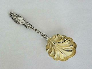 Whiting Lily Sterling Silver 7 1/2 " Serving Berry Spoon 1902 Crisp Exquisite