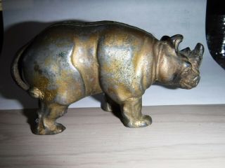 Very Rare Vintage Arcade Rhino Cast Iron? Or Lead? Still Bank Rhinoceros