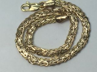 Estate 14k Yellow Gold Byzantine Link Bracelet Scrap.  4mm Wide 7.  5:.  3.  6gm Italy