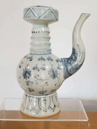 Vintage Chinese Ming Blue And White Ewer,  Teapot