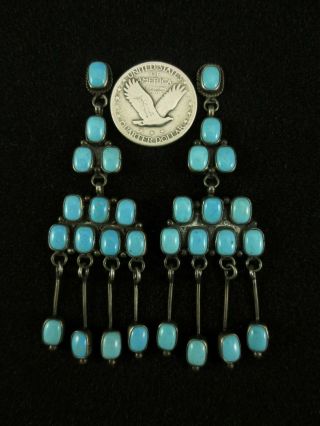 Vintage Navajo Earrings - Sterling Silver And Turquoise