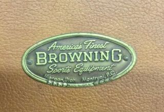 Vintage BROWNING Leather Gun Case Breakdown Takedown Hard Shell Shotgun Rifle 4