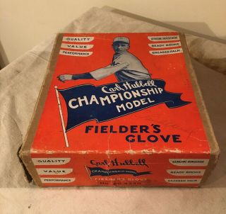Vintage Carl Hubbell Baseball Glove And Box