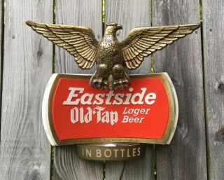 Vtg 1962 Pabst Eastside Old Tap Beer Light - Pbr Lighted Motion (eagle) Bar Sign