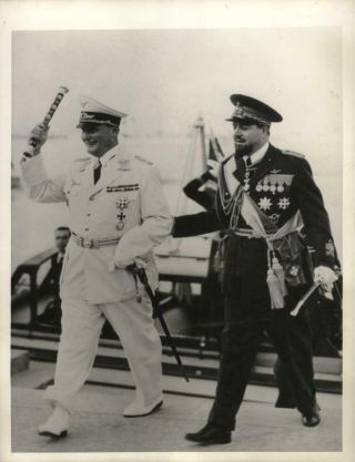 Wwii Governor Of Italian Libya Air Marshal Italo Balbo Greets Goering Photo