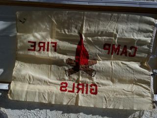 Camp Fire Girls Flag Banner Vintage Rare Sterling Flag All Wool 34 x 54 Campfire 3