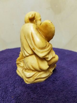 Vintage Carved Japanese Hotei Statue Buddha 7 Gods of Good Fortune,  Japan 4