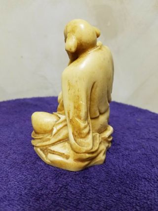 Vintage Carved Japanese Hotei Statue Buddha 7 Gods of Good Fortune,  Japan 7