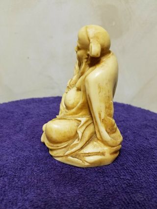Vintage Carved Japanese Hotei Statue Buddha 7 Gods of Good Fortune,  Japan 8