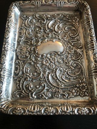 Stunning Antique English Solid Silver 298g Chester Tray Dish Hallmarked 1902