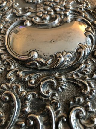 Stunning Antique English Solid Silver 298g CHESTER Tray Dish Hallmarked 1902 7