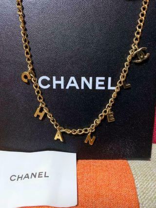 Authentic Chanel Vintage Necklace Gold Chain Coco Logo Total L48cm W1.  6cm H1.  8cm