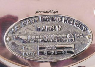 Solid Brass Mark V U.  S Navy Diving Divers Helmet Name Plate Hanmade Style Gift