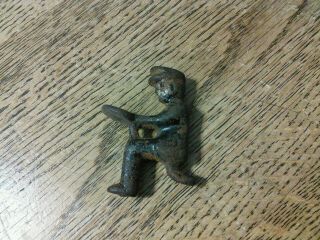 Antique Cast Iron Toy Man From A Motorcycle,  Truck Or Car