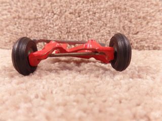 Slik Toy Cast Iron Red Toy Farm Implement Stamped 9825 & Black Rubber Tires 5