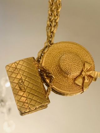 Vintage Chanel Hat & bag Long Necklace 6