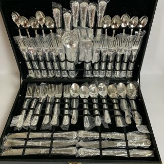 Wm Rogers & Son Vintage Silverware Silver Plated Enchanted Rose In Case