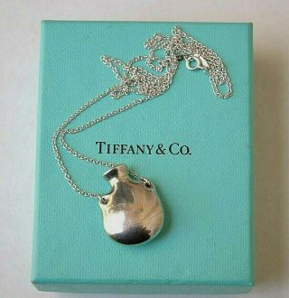 Tiffany & Co.  Elsa Peretti Sterling Silver Round Bottle Vase Necklace 25 " W/ Box