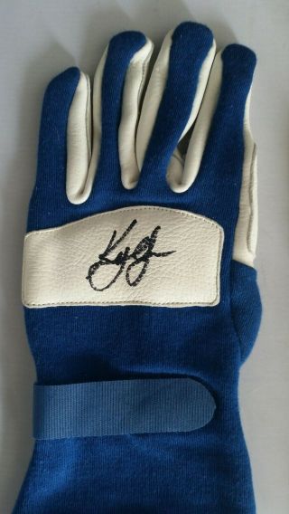 Kyle Larson vintage NASCAR Simpson driver gloves signed autographed 3
