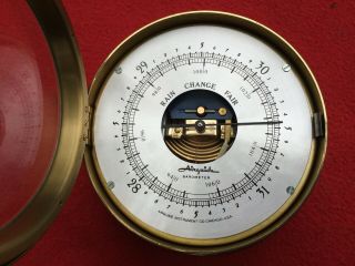 VINTAGE AIRGUIDE BRASS SHIPS BAROMETER made in west germany 7