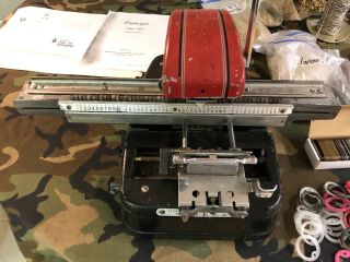 Vintage Graphotype 350 Dog Tag Machine - Complete With Manuals And Supplies