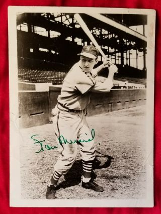 1940s Stan Musial Signed Photo Vtg Hof St Louis Cardinals Team Auto Rare