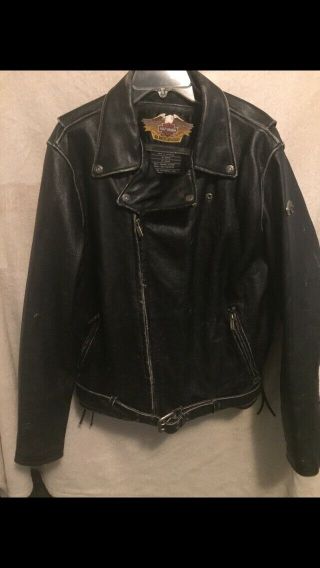 Harley Davidson Rare Vintage Leather Jacket Xl