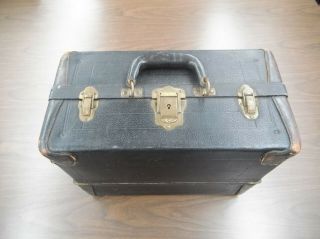 Antique Leather Tackle Box Knickerbocker Case Co Flying Trays Brass Eagle Lock