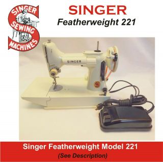 Vintage Singer Featherweight 221k Sewing Machine W/original Case Many