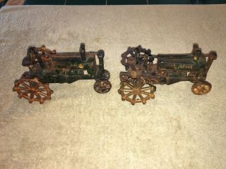 2 Antique John Deere Op Cast Iron Tractors