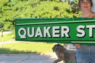 Large Vintage 1950 ' s Quaker State Motor Oil Gas Station 72 