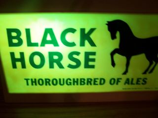 Vintage Black Horse Ale Sign Beer Color Motion Light Moving Jersey Bar Pub