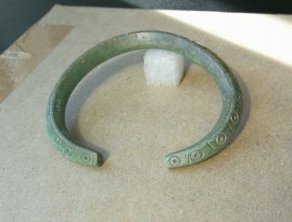 Ancient Viking bronze bracelet tracery with ornament SOLAR REALLY RARE TYPE 3