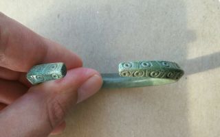Ancient Viking bronze bracelet tracery with ornament SOLAR REALLY RARE TYPE 7