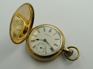 Vintage 1899 Waltham Usa Fahys 14k Gold Filled Full Hunter Pocket Watch Vgc