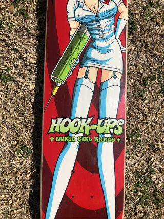 Vintage Hookups Nurse Girl Kandy 1999 Skatebord Deck Extremly Rare Nos 4
