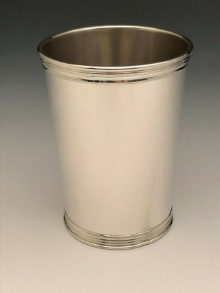 Sterling Silver Julep Cup With Rolled Edge On Bottom And Top