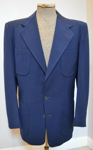 Late 1940s 50s Rare Vintage Mens Navy Blue 4 Pocket Suit Rockabilly