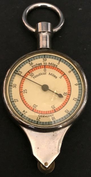 Vintage Compass Nautical Map Measure Inches To Miles Made In Germany Opisometer