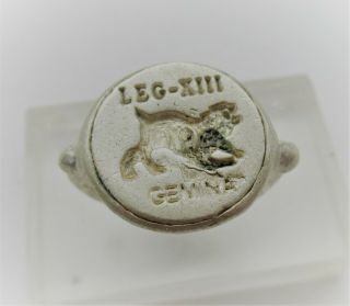 Scarce Circa 300 - 400ad Roman Era Legionary Silver Seal Ring 