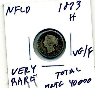 1873 - H Newfoundland 5 Cents Vg/fine Coin Rare