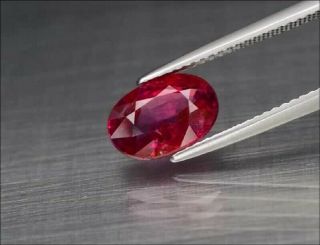 CERTIFICATE Inc.  Rare 2.  73ct 9.  8x6.  8mm Oval Natural Unheated Untreated Red Ruby 2