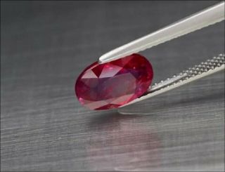 CERTIFICATE Inc.  Rare 2.  73ct 9.  8x6.  8mm Oval Natural Unheated Untreated Red Ruby 3