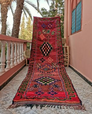 Moroccan Handmade Runner Rug Bohemian Berber Vintage Rug 3 