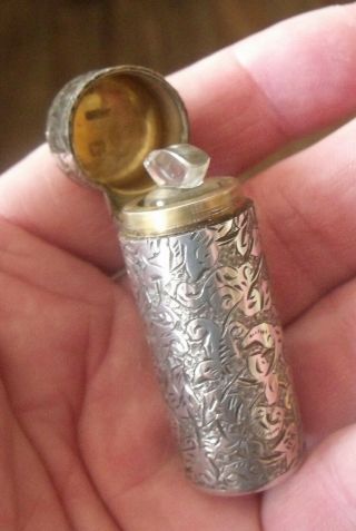 Antique Sterling Silver Sampson Mordan 1893 Perfume,  Scent Flask,  Bottle.