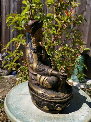 Estate Old Chinese 15th Ming Gold Gilt Carved Buddha Tibet Nepal Asian China 4