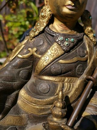 Estate Old Chinese 15th Ming Gold Gilt Carved Buddha Tibet Nepal Asian China 6