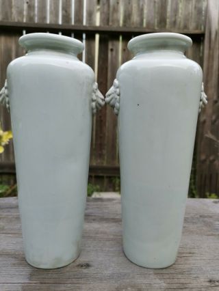 From Old Estate Antique Chinese Ming 2 X Dehua White Porcelain Vases Asian China 3