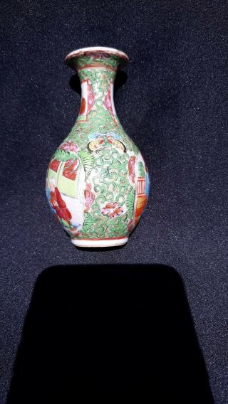 Antique Chinese Rose Mandarin Mini Vase possible 19th century 5