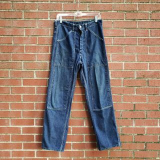 40s 50s Vtg Dubbleware Sanforized Denim Dungarees Jeans 32x29 Workwear Euc